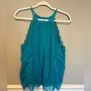 Women's Dressy Aqua Tank Top - Light sheer material Size worn 2x Size S